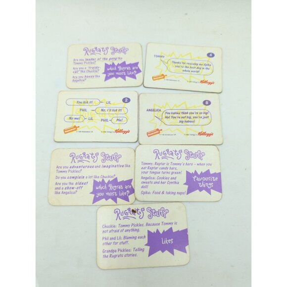 Vtg.90s set 7 Kellogg's Rugrats 3D Lenticular & pictoral Card Nickelodeon retro - Picture 11 of 13